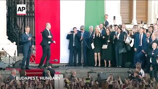 Hungary's next health minister dances outside parliament at Magyar's inauguration