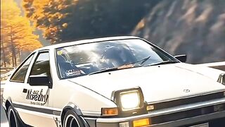 Toyota AE-86 TRUENO drive slowly