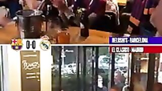 Two very different fan reactions as Barcelona beat Madrid in El Clásico to secure the Liga title