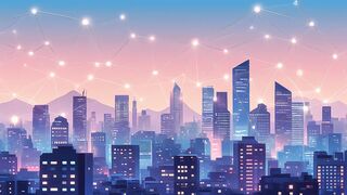 Smart City Global Network at Dusk