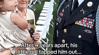 After 4 Years Apart, His Little Girl Tapped Him Out! ????❤️