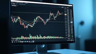 Financial Market Chart on Monitor