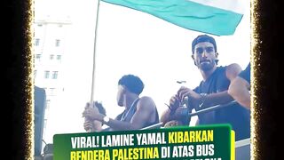 LAMINE YAMAL KIBARKAN BENDERA PALESTINE