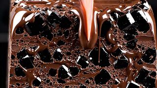 Satisfying Giant Chocolate Crystal Block Slicing | Gourmet ASMR