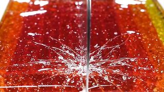 Satisfying Machine Slicing: Giant Rainbow Candy Slab