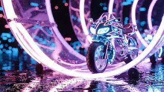Satisfying Toy Motorcycles on Transparent Track | Smooth Motion