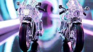 Toy Motorcycles Racing Neon Tunnel