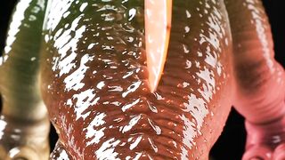 Gummy Dinosaur Sliced By Blade