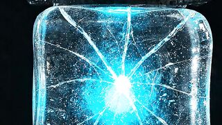 Ice Cube Cracking Under Press