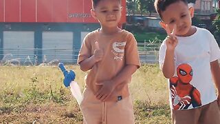 Happy Moments for Children Enjoying Playtime at the Magetan Circuit