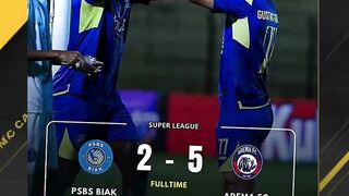 AREMA NGAMUK! 5-2 Hajar PSBS Biak — 7 Gol Drama Satu Malam