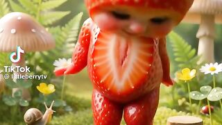Cute Strawbery Baby Dancing