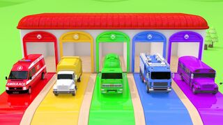 Assembling Slide Learn Colors with Mcqueen Assembly Tires with Street Vehicle Surprise Egg for kids
