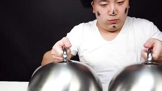 ASMR MUKBANG Fried Chicken, black bean noodles eating TikTok Funny Videos HUBA shorts.