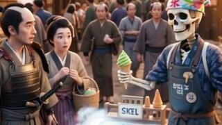 What If You Sold Ice Cream in Samurai Japan? ????⚔️ #shorts #samurai #skeleton