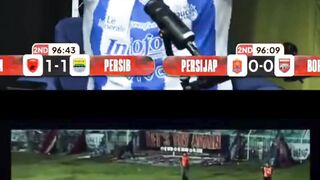 Reaksi melihat gol Persib (Source: Justinus Lhaksana) #podcast #sepakbola