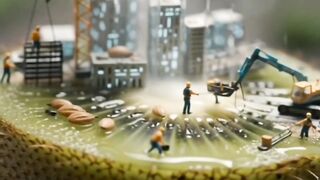 Microscopic Metropolis: Building a Futuristic City Inside a Kiwi | 4K