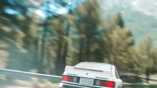 Toyota AE-86 drifting on top speed