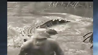 Pasukan Jepang dan Buaya raksasa