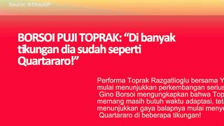 Borsoi Bongkar Fakta Mengejutkan: “Toprak Sudah Balap Seperti Quartararo di MotoGP!”