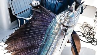 Big Catch Adventure: Proud Moment with a Sailfish at Sea