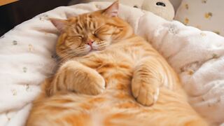 Chubby Cat Wakes Up From a Nightmare