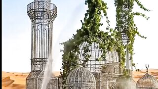 A beautiful mosque made of trees