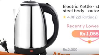 Electric Kettle - stainless steel body - automatic instant