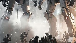 battle in the ruins of a high-density