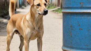 বিড়ালের বাচ্চাকে একটা লোক ড্রামের ভেতর ফেলে দিচ্ছে