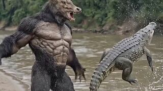 হরিণের সাথে কুমিরের মারাত্মক মারামারি ????