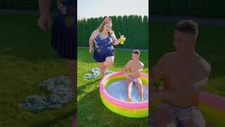 SHE BUILT A SWIMMING POOL AND SAVED 5000$! #shorts