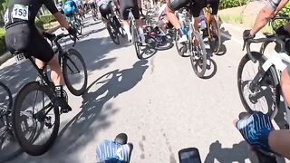 Chaos on the Road: Cyclists Go Down in Chain Reaction