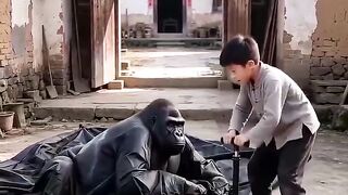A Plastic Inflatable Gorilla Suddenly Comes to Life ???? Police Arrive… What Happens Next is Terrifying | AI Jungle Story