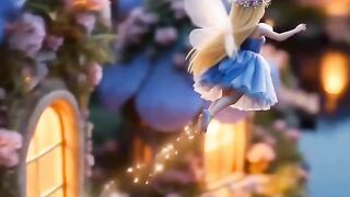 Tiny Blue Fairy Village ✨???? Magical Night Tea & Dreamy Fantasy World ???????? AI Fairycore Video