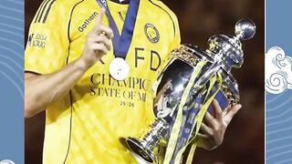 The moment Cristiano Ronaldo lifted the Saudi Pro League title with Al Nassr ????