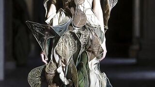 A girl model of men's wear clothes