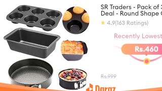 SR Traders - Pack of 3 - Baking Deal - Round Shape Cake Pan