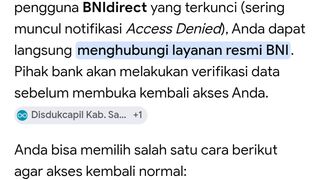 Cara membuka User ID BNI terkunci