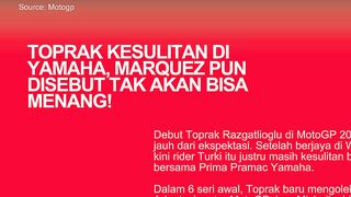 TOPRAK KESULITAN DI YAMAHA, MARQUEZ PUN DISEBUT TAK AKAN BISA MENANG!