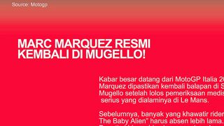 MARC MARQUEZ RESMI KEMBALI DI MUGELLO!