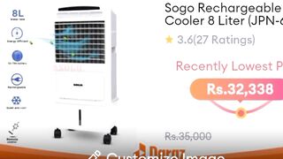 Sogo Rechargeable Air Cooler 8 Liter (JPN-699) 2