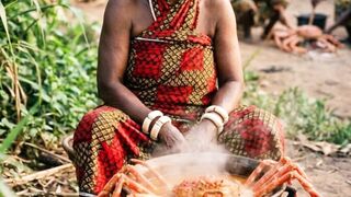 Congo Tribe's Giant Spider Crab Feast ????
