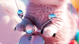 Cute Cat Funny Bike Ride