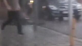 Baku Storm… A man tried to save a puppy from a flooded drain