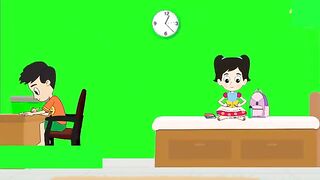 Green screen cartoon chracter
