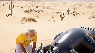 Giant Inflatable Dragon Shelter in Desert Storm | Cinematic AI Short Film 4K