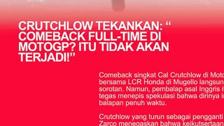 CRUTCHLOW TEKANKAN: “COMEBACK FULL-TIME DI MOTOGP? ITU TIDAK AKAN TERJADI!”