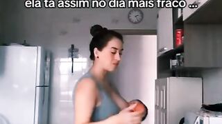 The mother breastfed her baby.