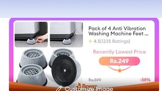 Pack of 4 Anti Vibration Washing Machine Feet Mats| Anti Slip 2